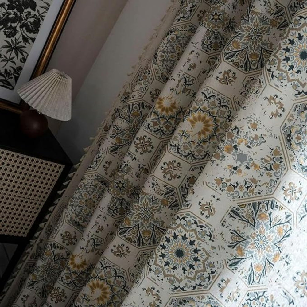 BotanicalBliss | Elegant Tassel Curtain Drapes