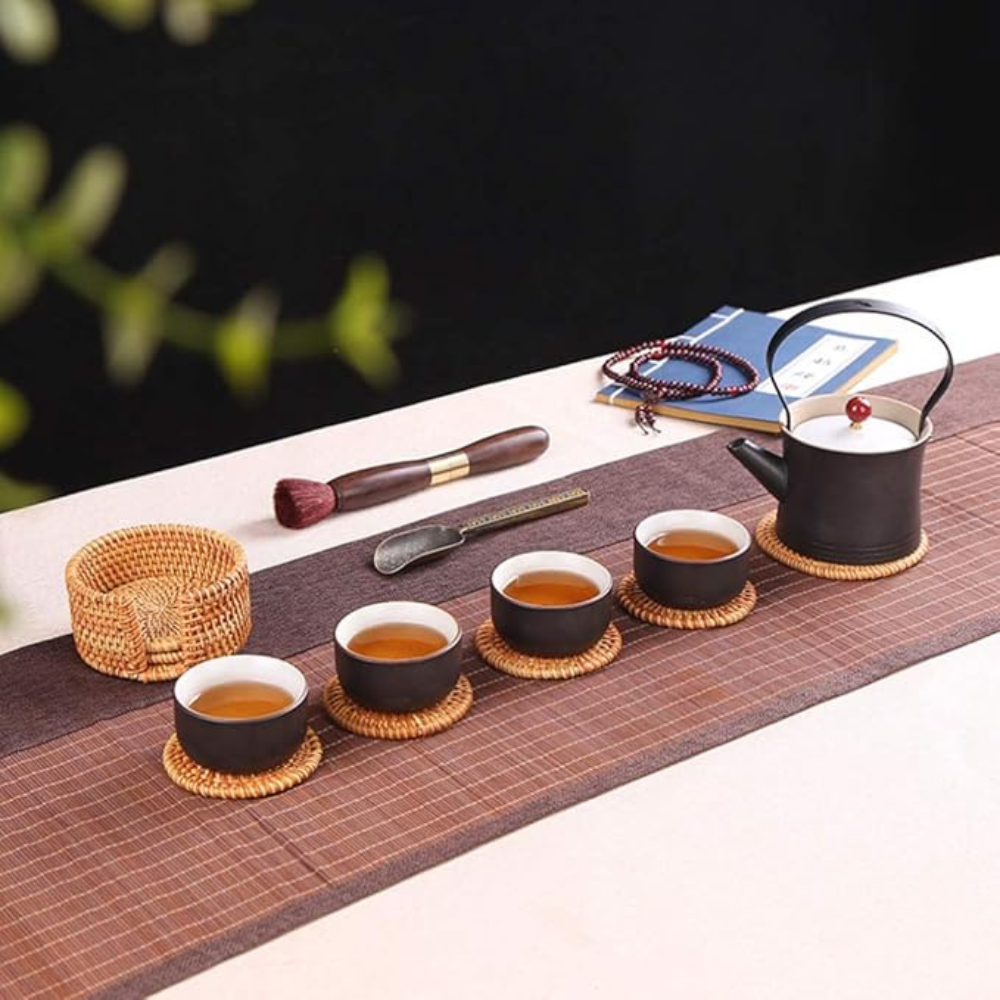 EcoWeave | Handmade Rattan Coaster Set of 6