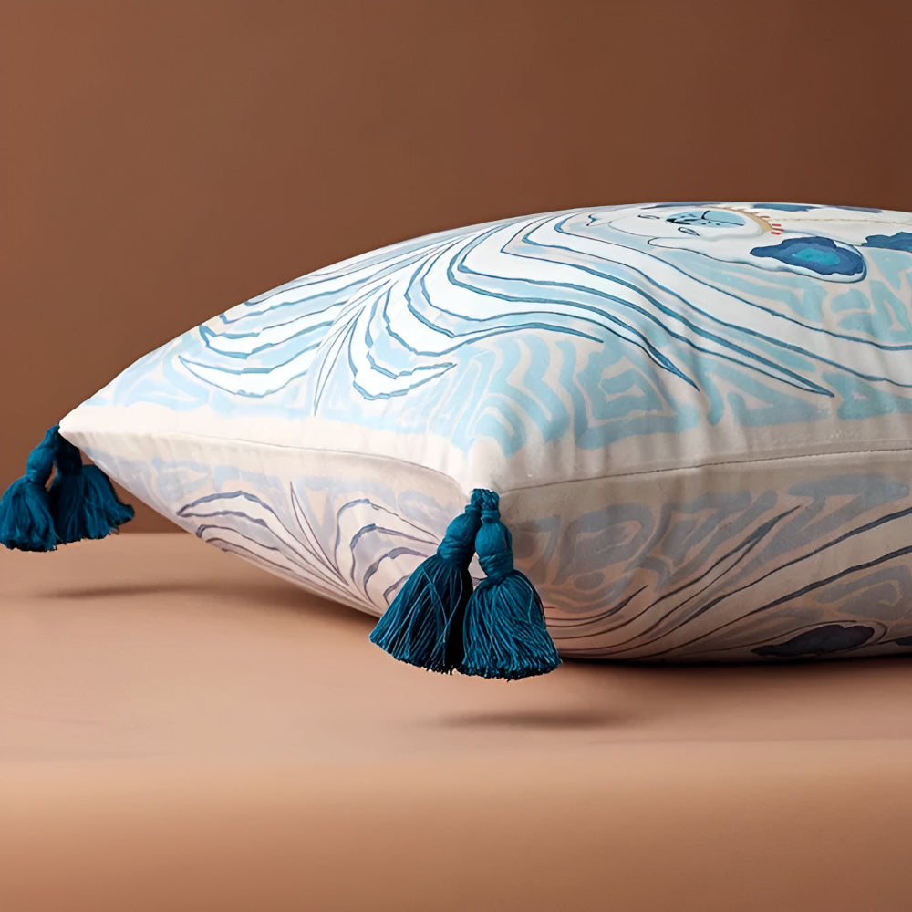 BluePaws | Artistic Cushion Cover With Tassels