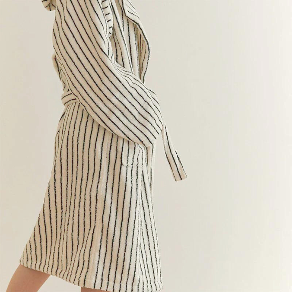 CozyWear | Striped Cotton Bathrobe For Comfort