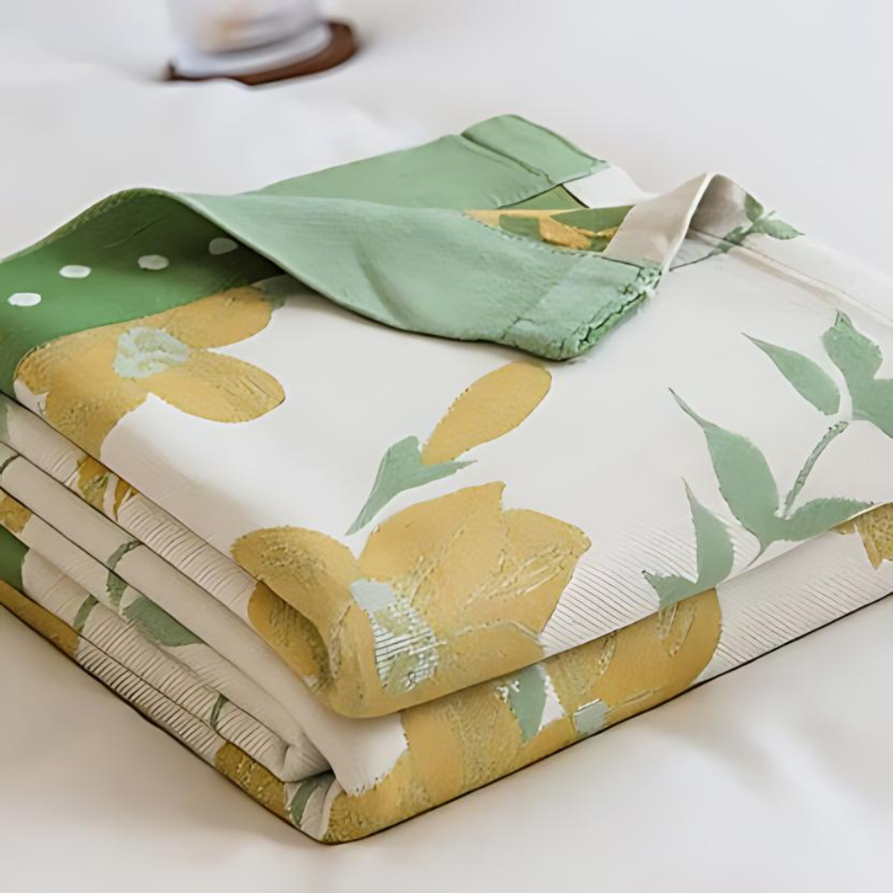YellowLeaf | Cooling Blanket With Yellow Flower Design