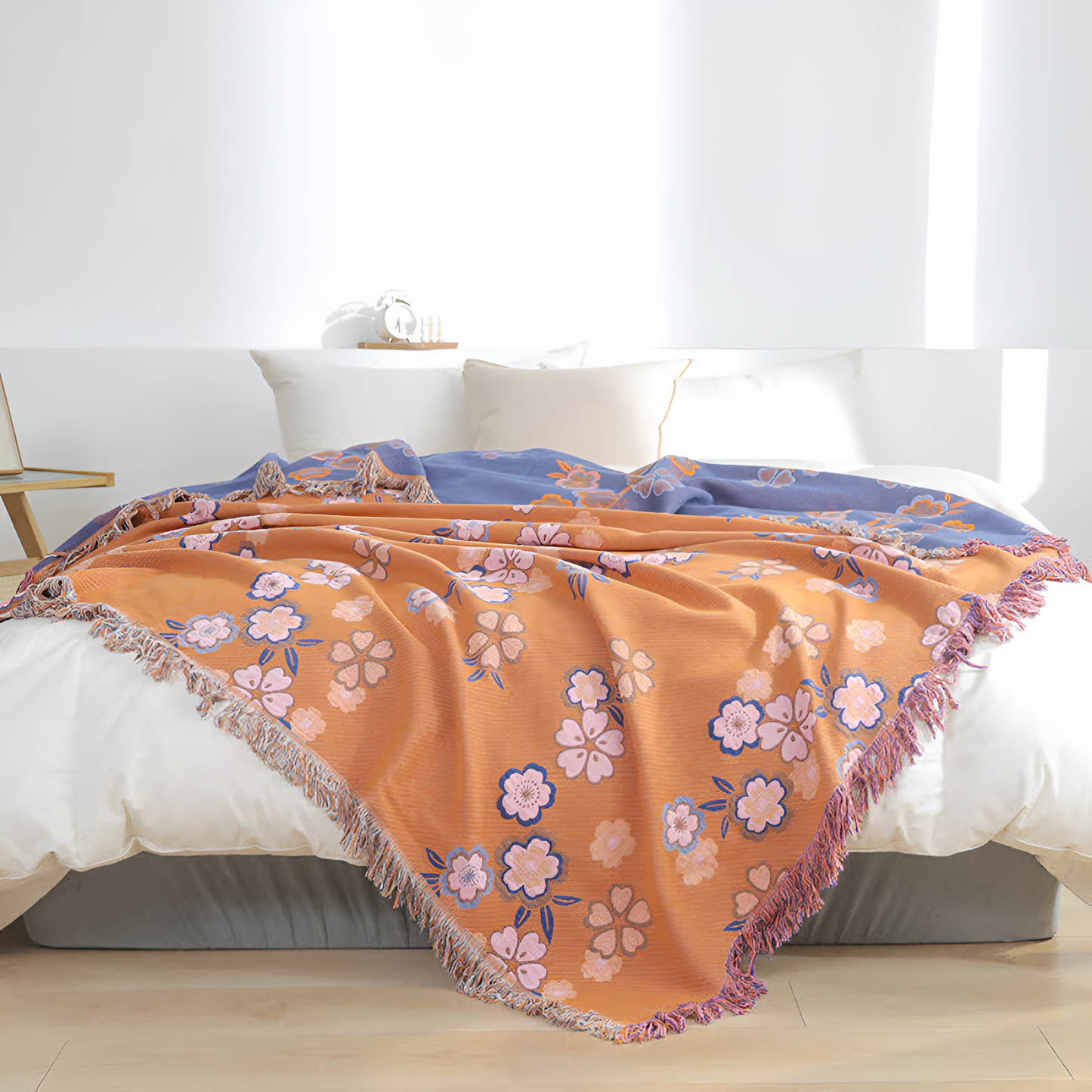 BloomingCo | Floral Tassel Throw Blanket