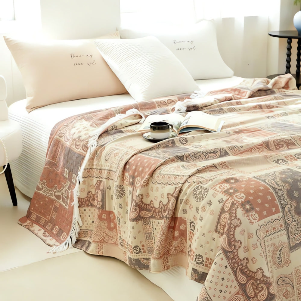 CozyWeave | Mosaic Pattern Cotton Gauze Blanket