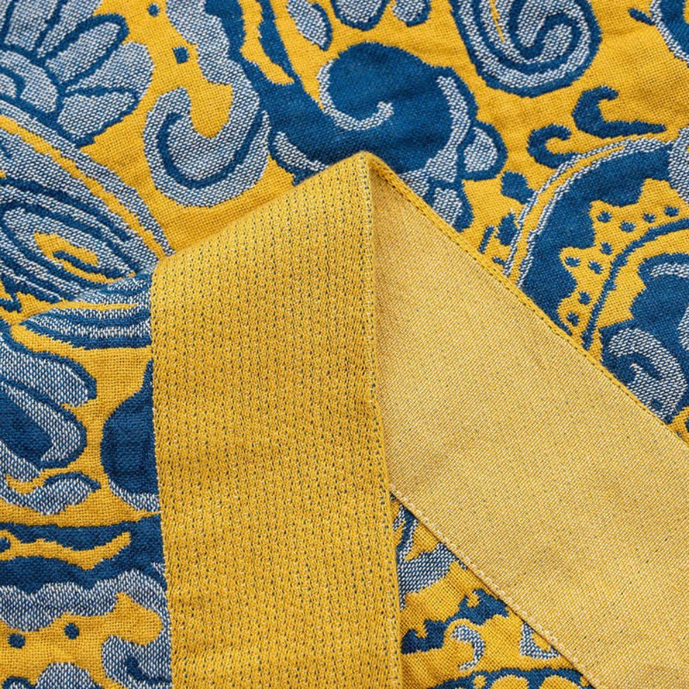 AzureHome | Golden Retro Cotton Blanket