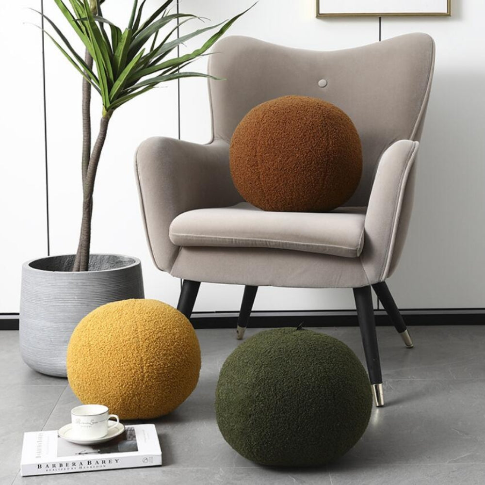 ComfyNest | Plush Ball Shaped Boucle Cushion