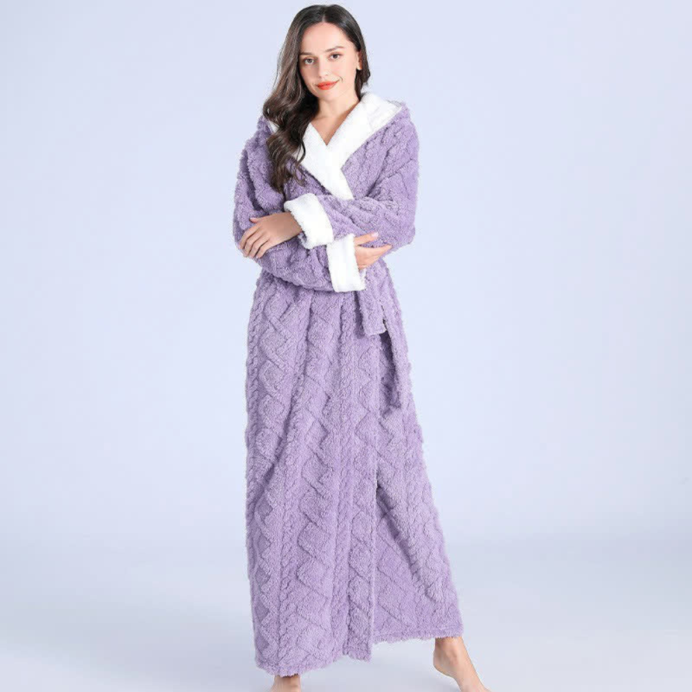 CozyWear | Plush Knitted Long Hooded Robe