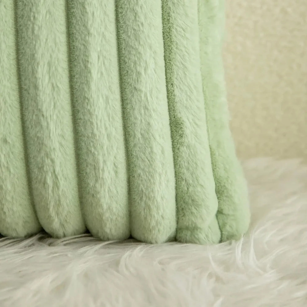 CozyNest | Green Fluffy Cushion Cover