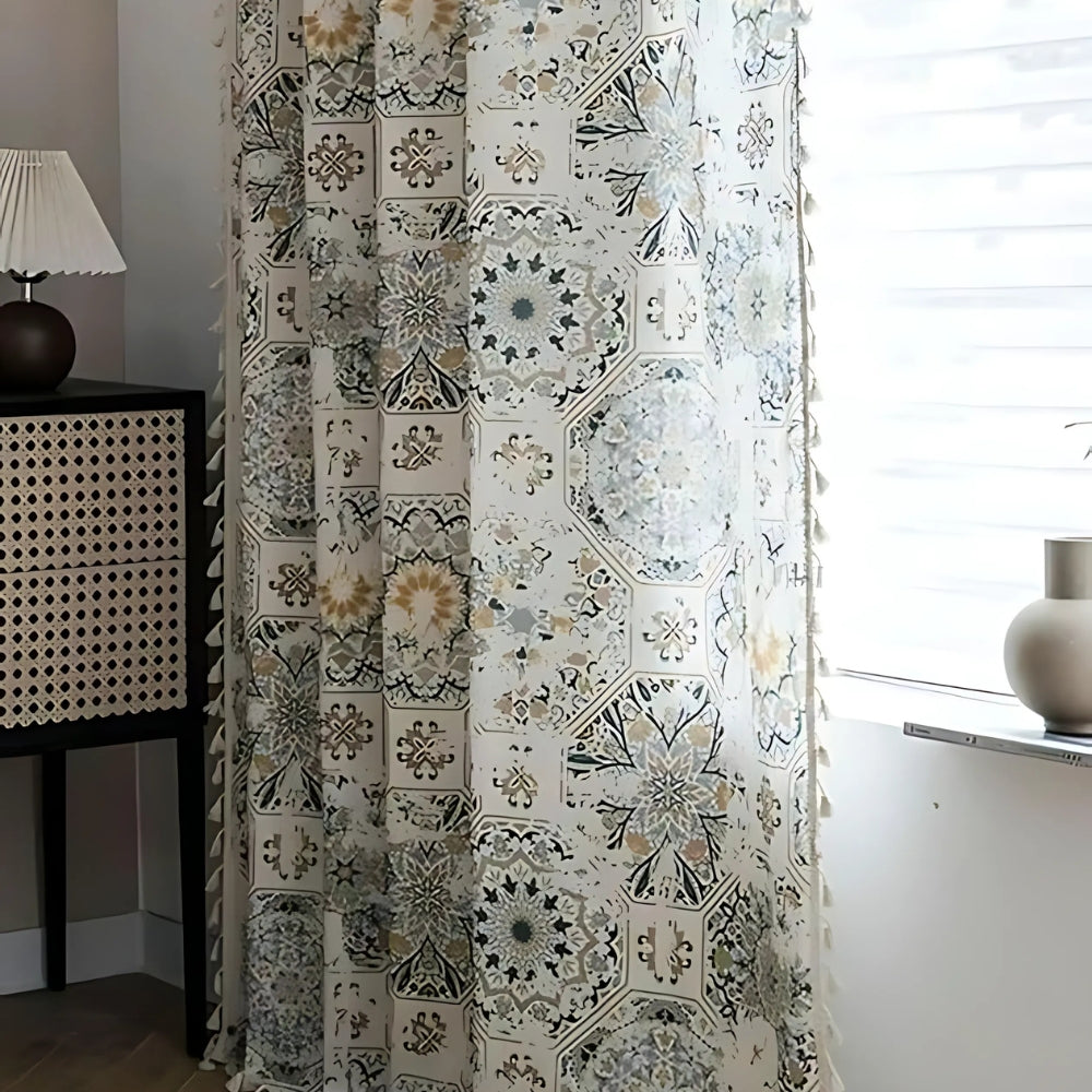 BotanicalBliss | Elegant Tassel Curtain Drapes