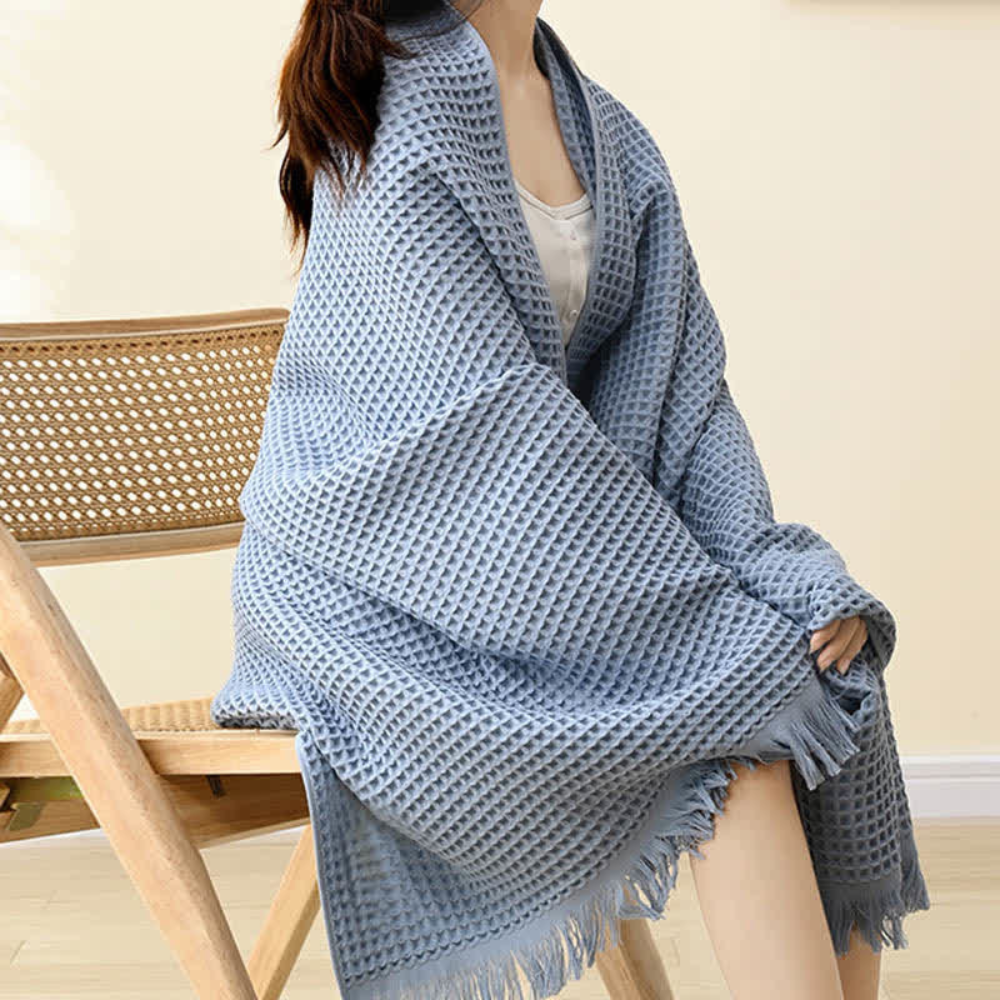 CottonLux | Pure Cotton Waffle Shawl Bath Towel