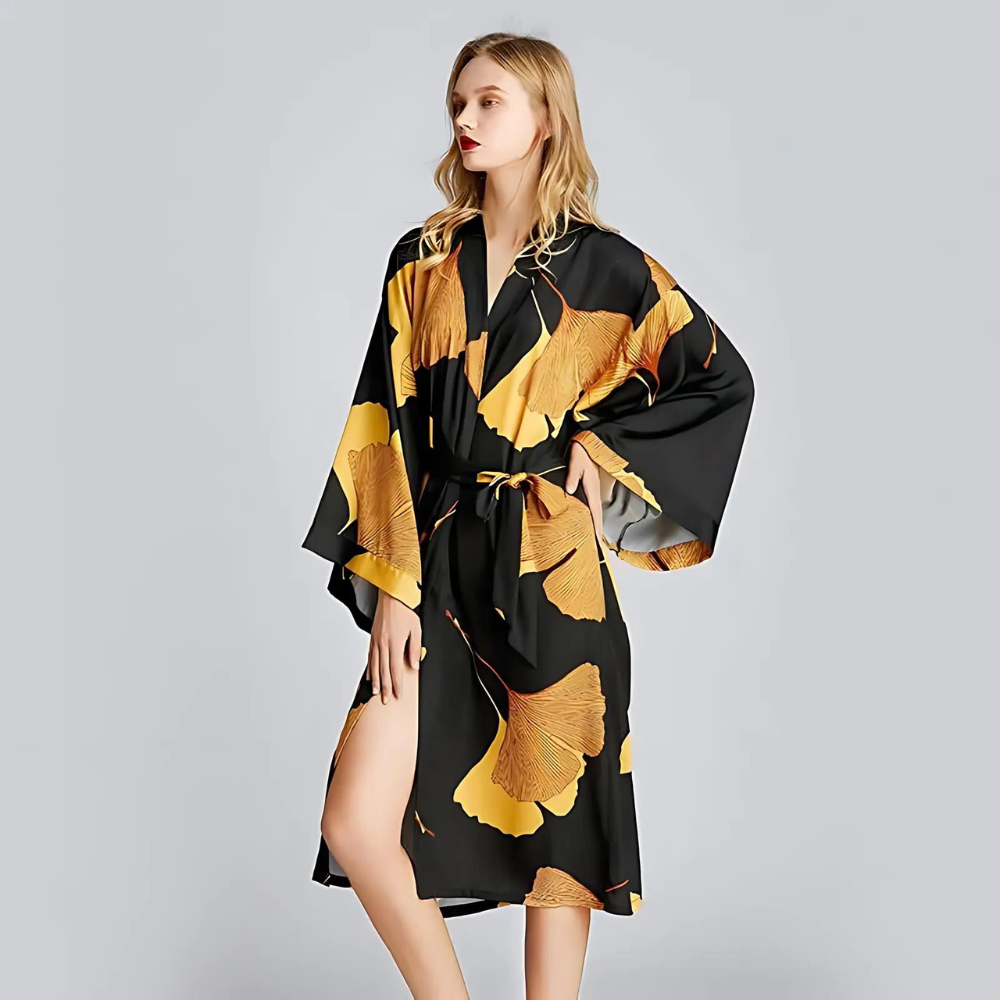 ClassicComfort | Black And Yellow Bathrobe