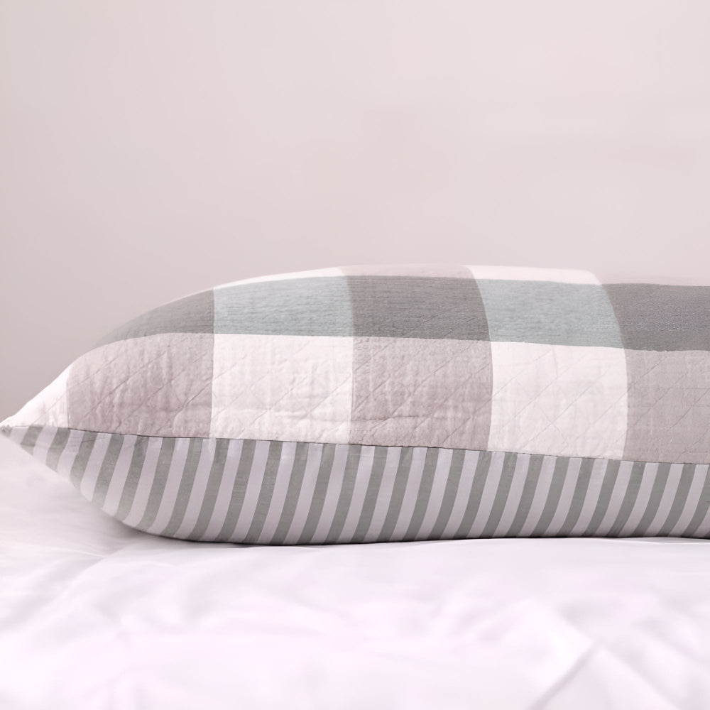 CozyHome | Checked & Striped Cotton Pillowcase