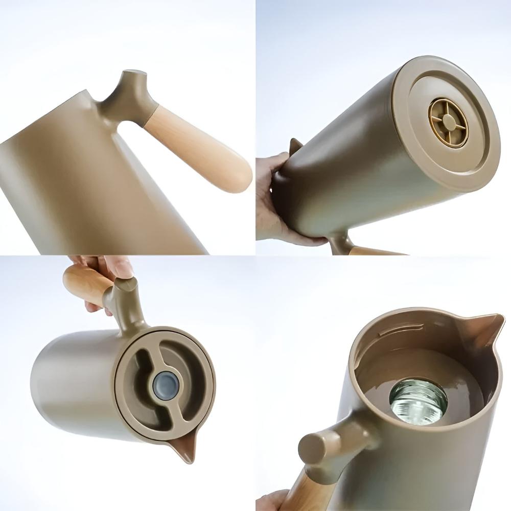 EcoServe | Elegant Insulated Carafe with Wooden Handle