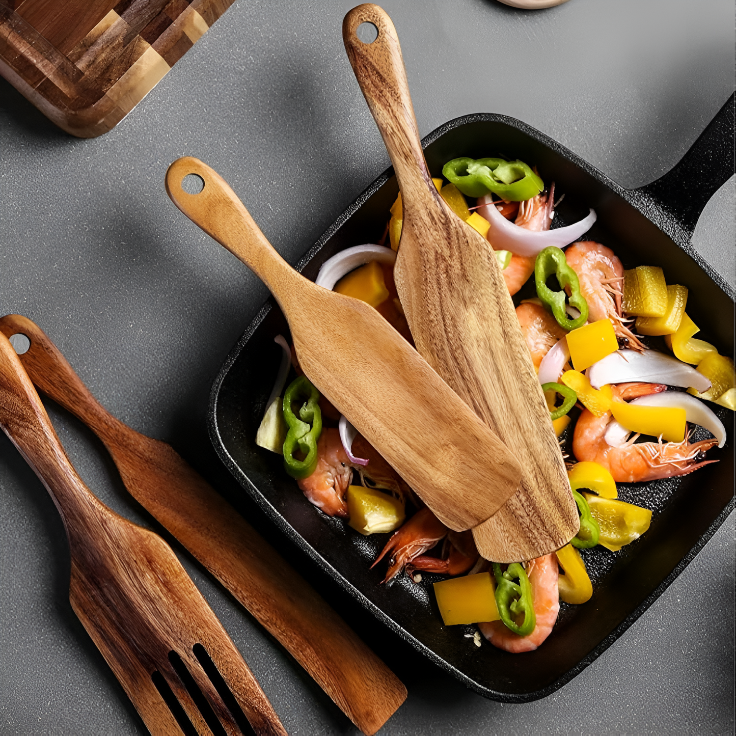 WoodCraft | Non-Stick Wooden Spatula Set
