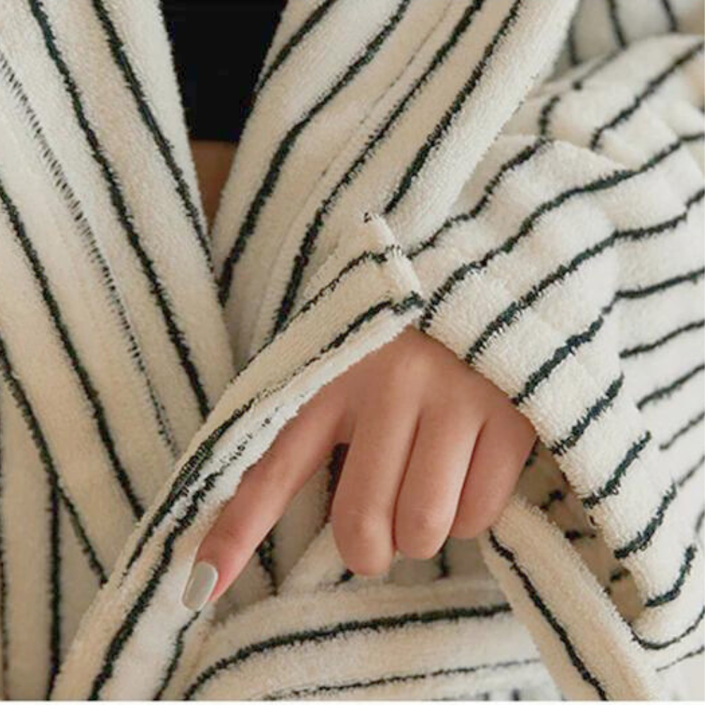 CozyWear | Striped Cotton Bathrobe For Comfort