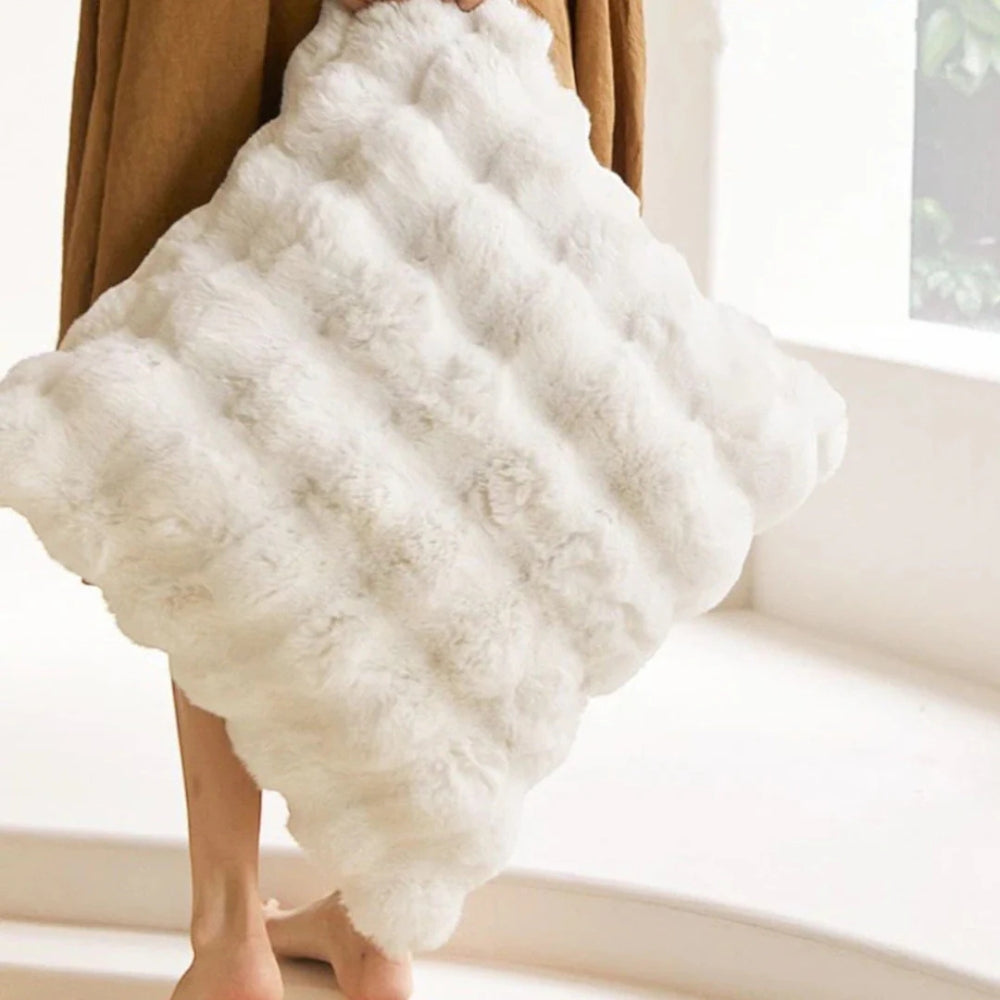 CozyNest | Rabbit Faux Fur Cushion Pillow