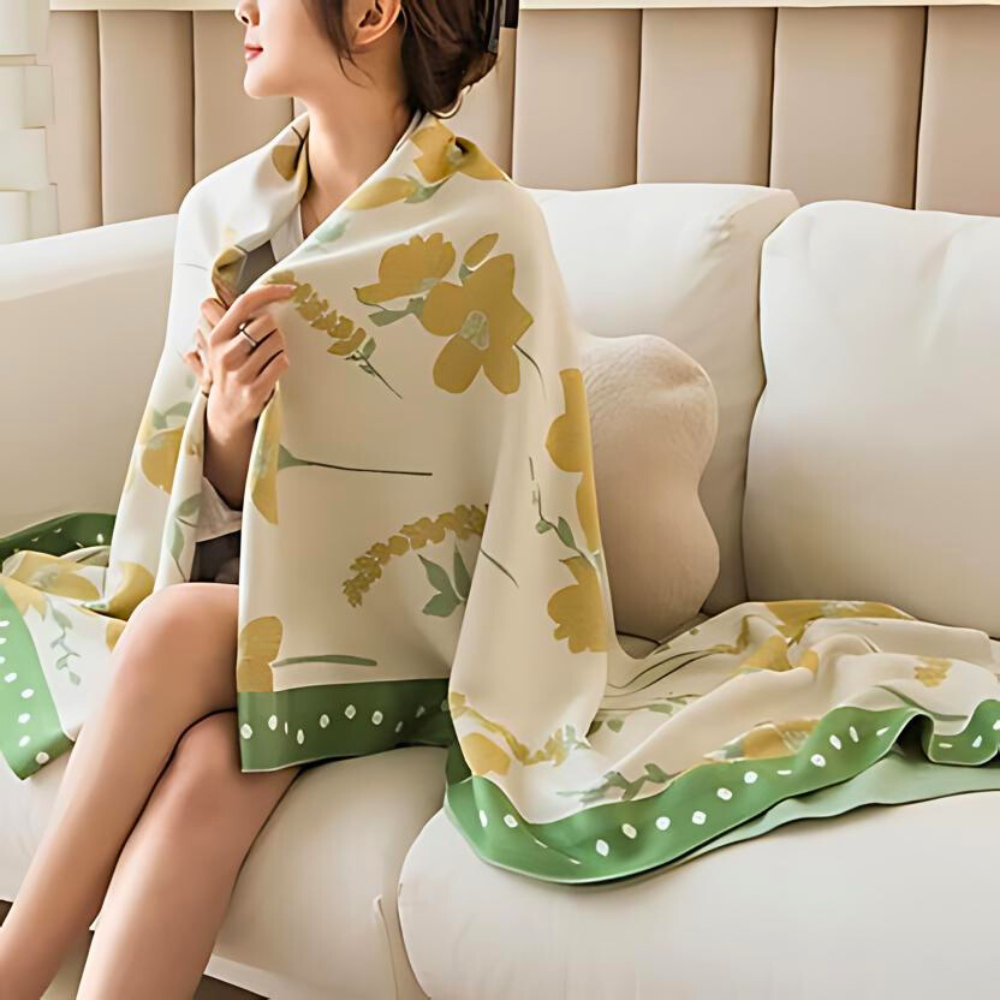 YellowLeaf | Cooling Blanket With Yellow Flower Design
