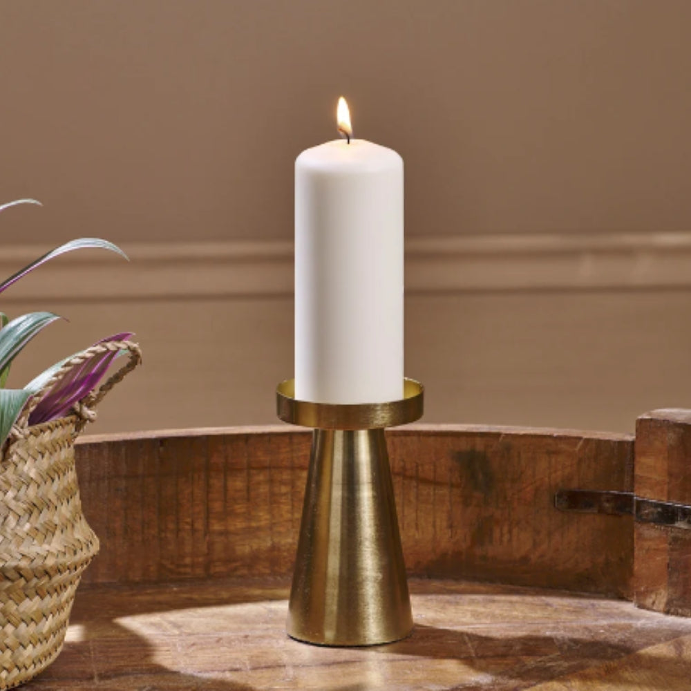 BrassGlow | Elegant Brass Candle Holders Set of 3