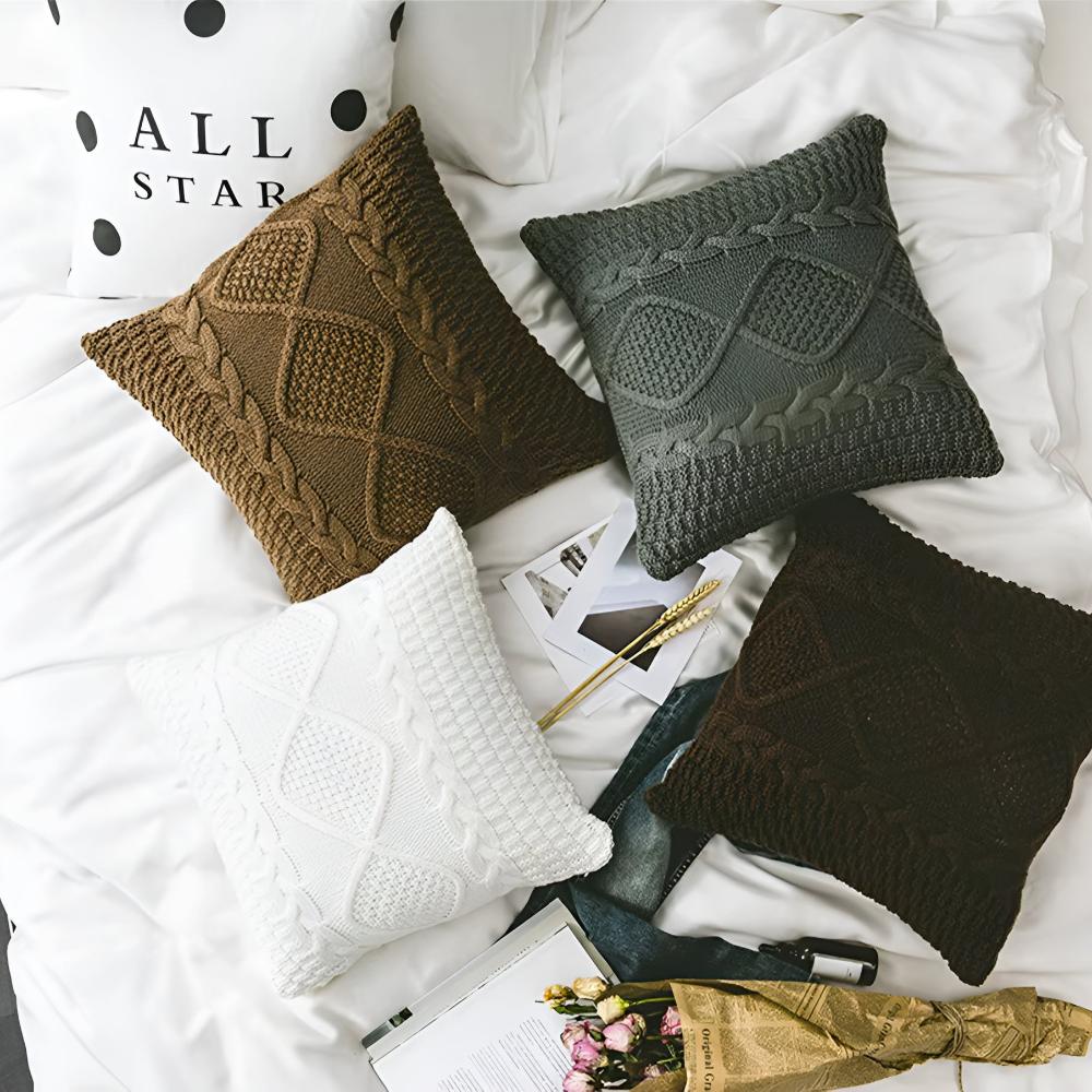 CozyNest | Braided Knitted Cushion Cover