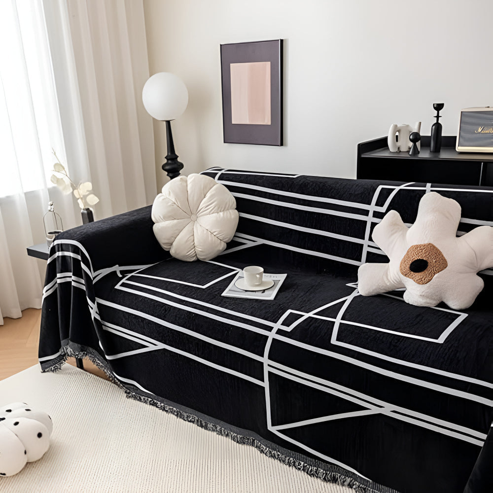 AbstractGrid | Modern Sofa Cover for Living Room Decor