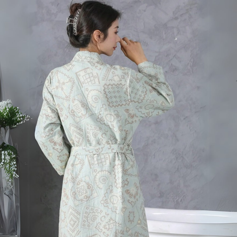 CozyLux | Plush Cotton Jacquard Bathrobe