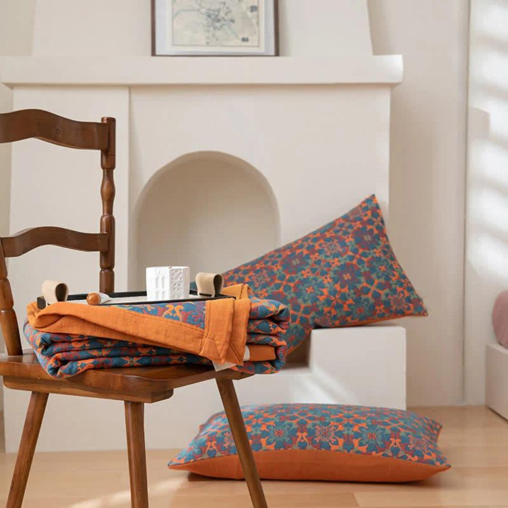 CitrusCozy | Six Layer Cotton Blanket Citrus Sunrise