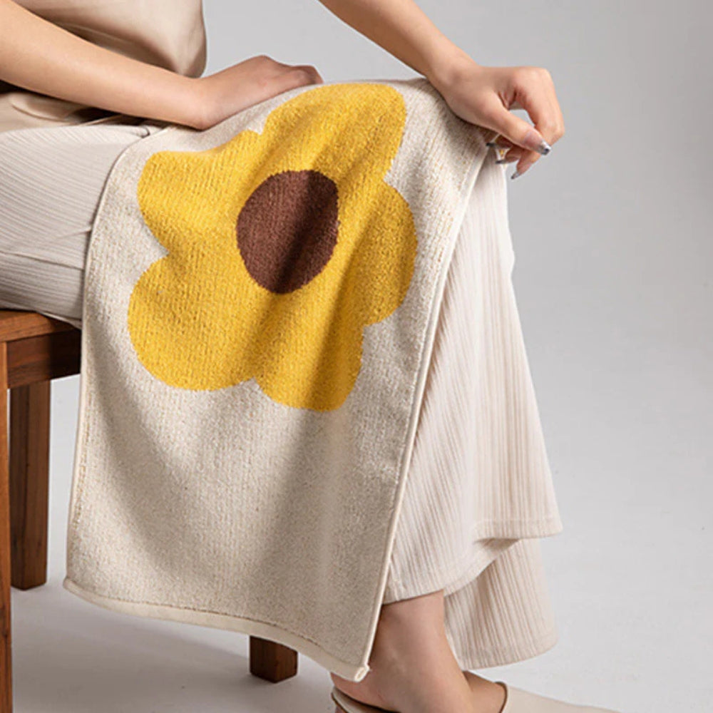CheerfulHome | Floral Print Cotton Bath Towel