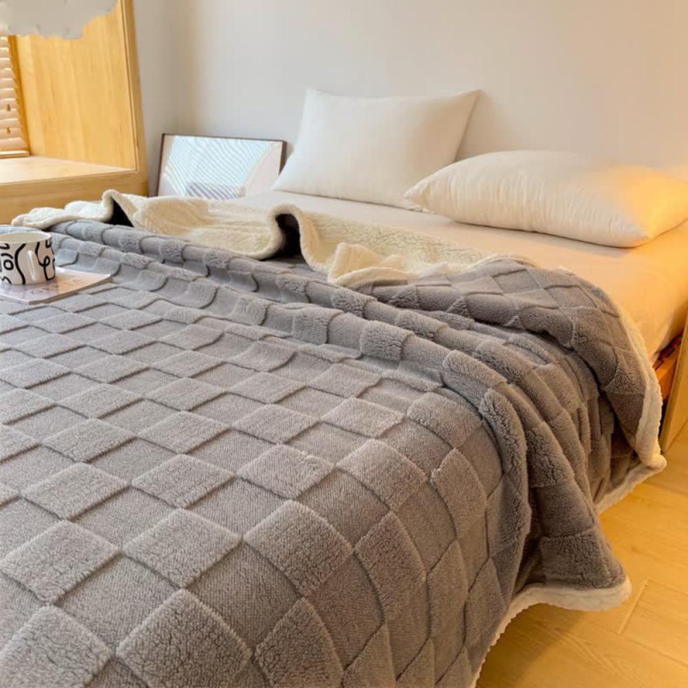 CozyHome | Plush Square Checkerboard Blanket