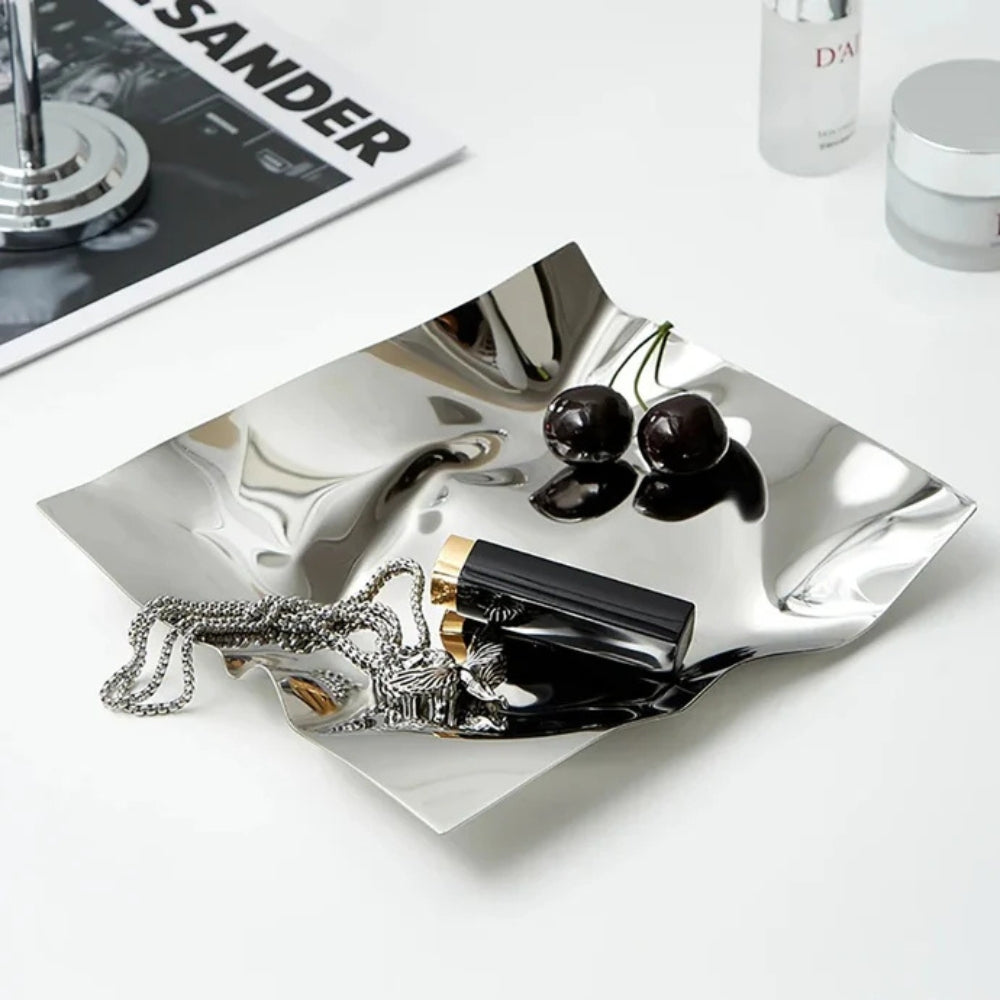WrinkleWare | Wrinkled Stainless Steel Obsidian Tray