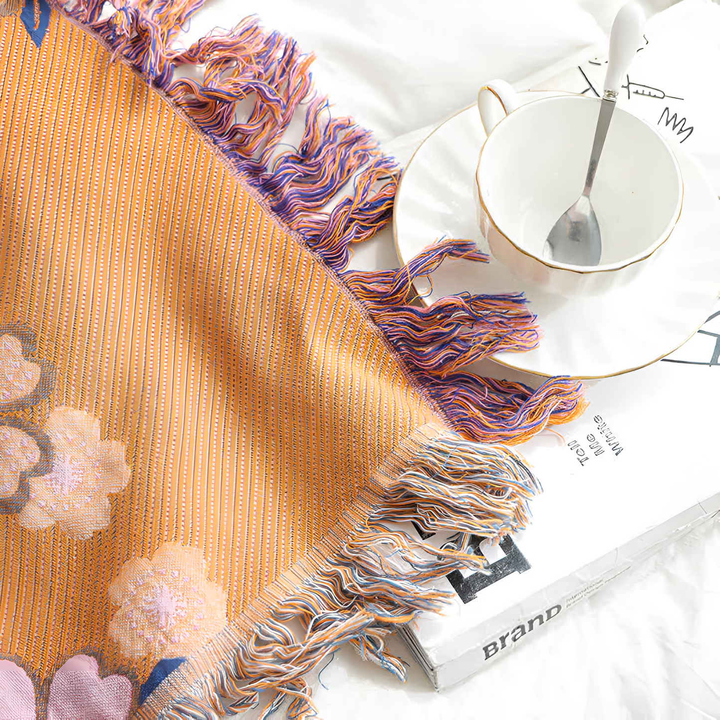 BloomingCo | Floral Tassel Throw Blanket