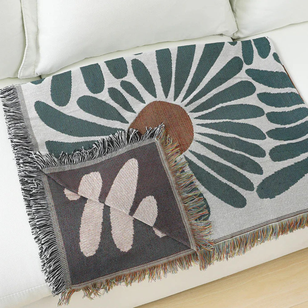 CozyHome | Floral Daisy Woven Throw Blanket