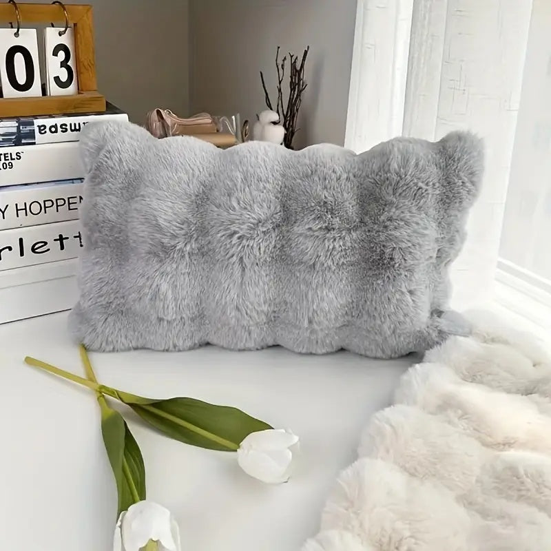 CozyNest | Rabbit Faux Fur Pillow Cover