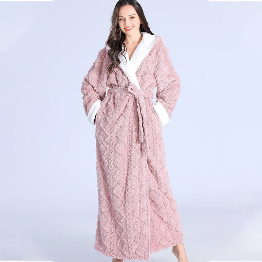 CozyWear | Plush Knitted Long Hooded Robe