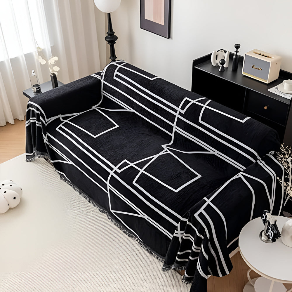 AbstractGrid | Modern Sofa Cover for Living Room Decor