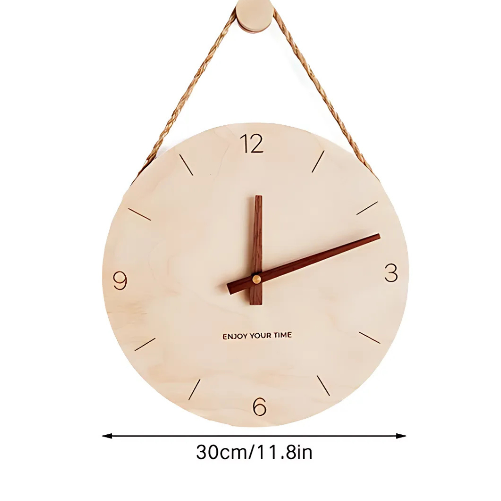 EcoTime | Minimalist Rope Wood Wall Clock
