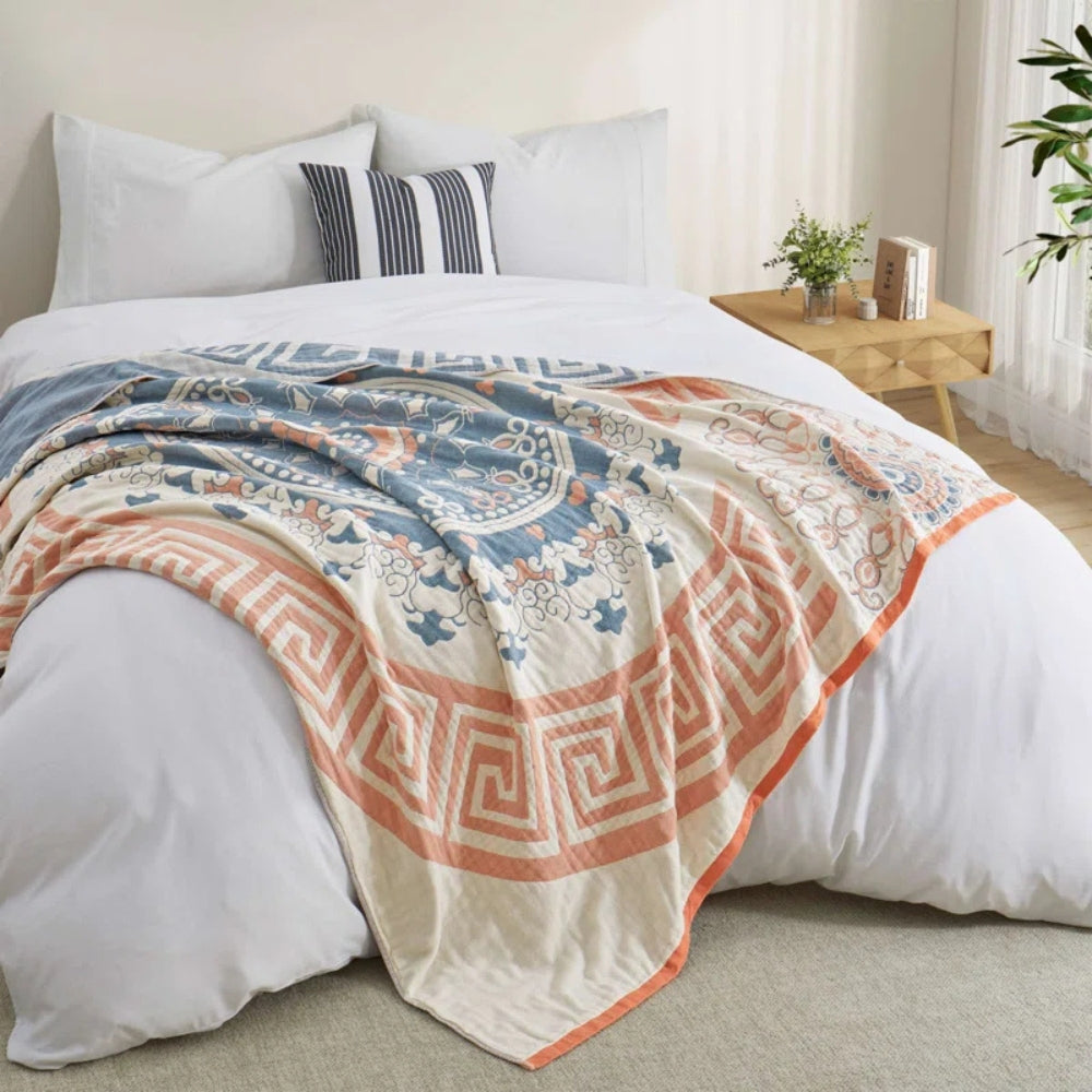 CozyWeave | Breathable Cotton Geometric Design Blanket