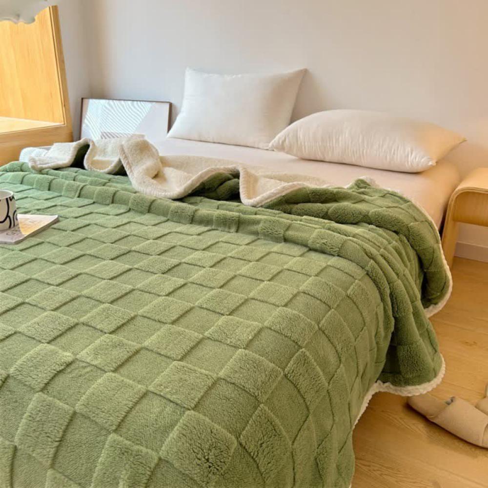 CozyHome | Plush Square Checkerboard Blanket