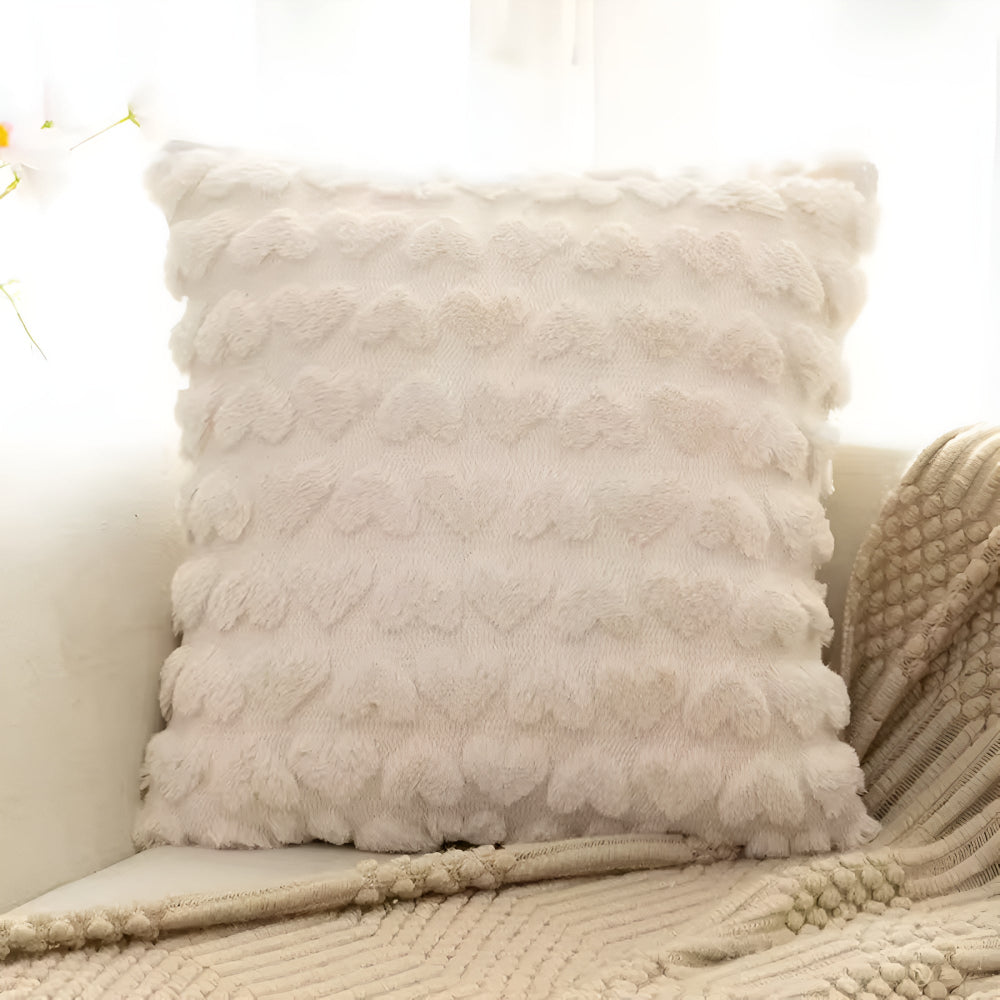 CozyNest | Plush Heart Cushion Cover
