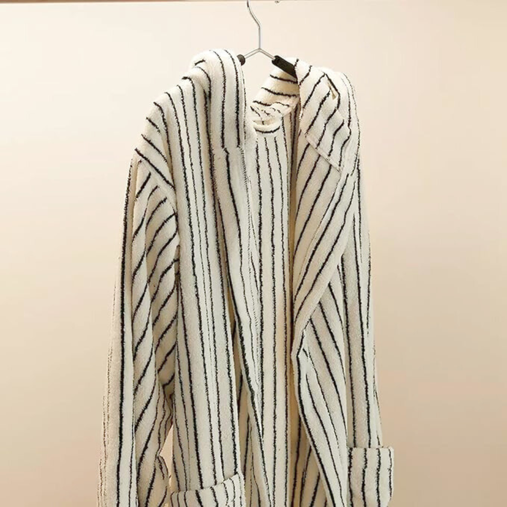 CozyWear | Striped Cotton Bathrobe For Comfort