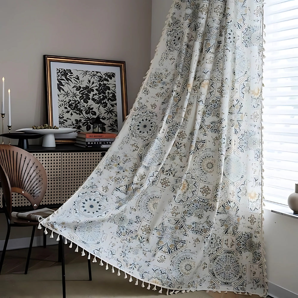 BotanicalBliss | Elegant Tassel Curtain Drapes