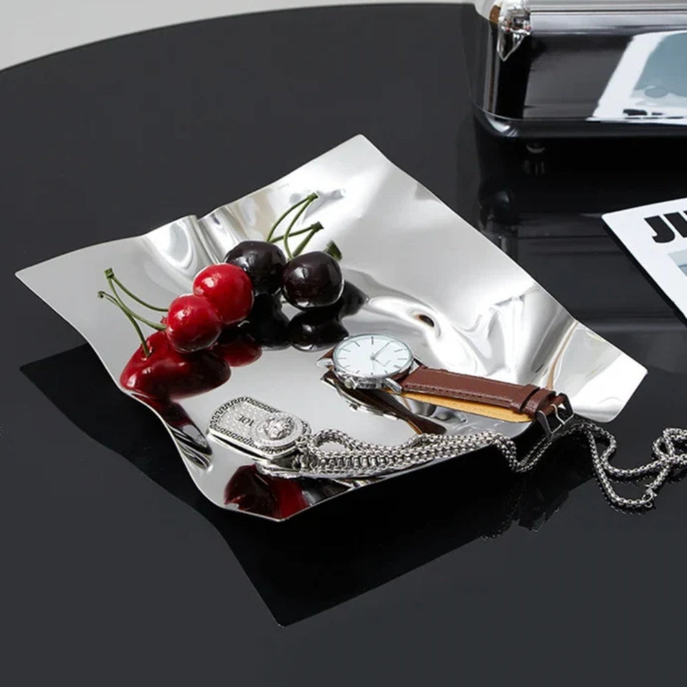 WrinkleWare | Wrinkled Stainless Steel Obsidian Tray