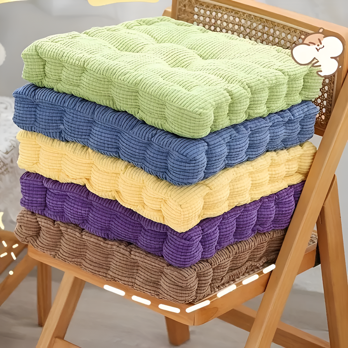 ComfyStack | Stackable Corduroy Chair Cushions