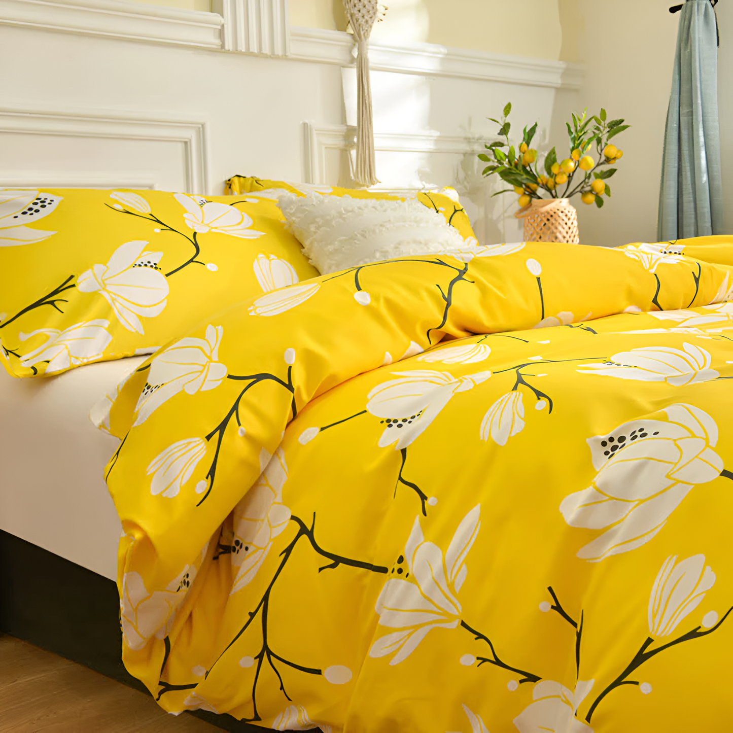 YellowBlossom | 3pcs Floral Duvet Cover Set