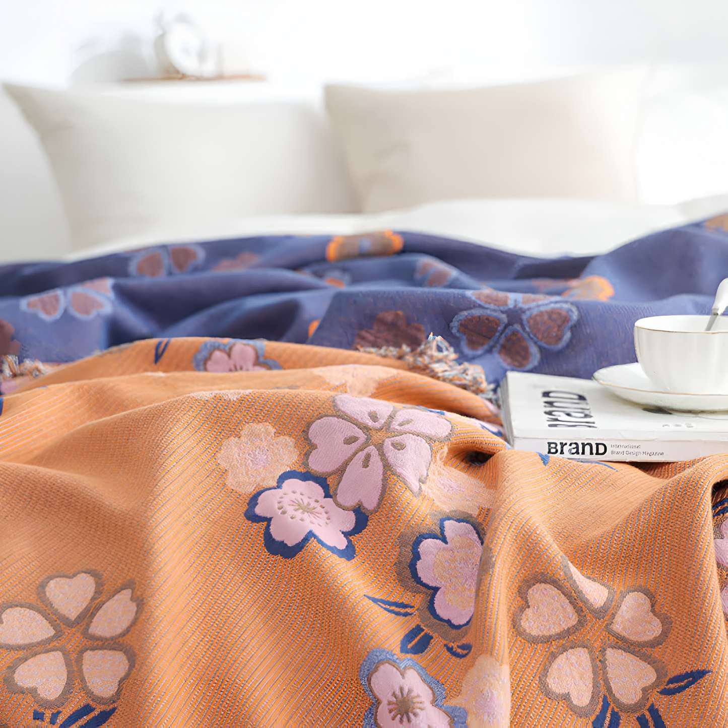 BloomingCo | Floral Tassel Throw Blanket