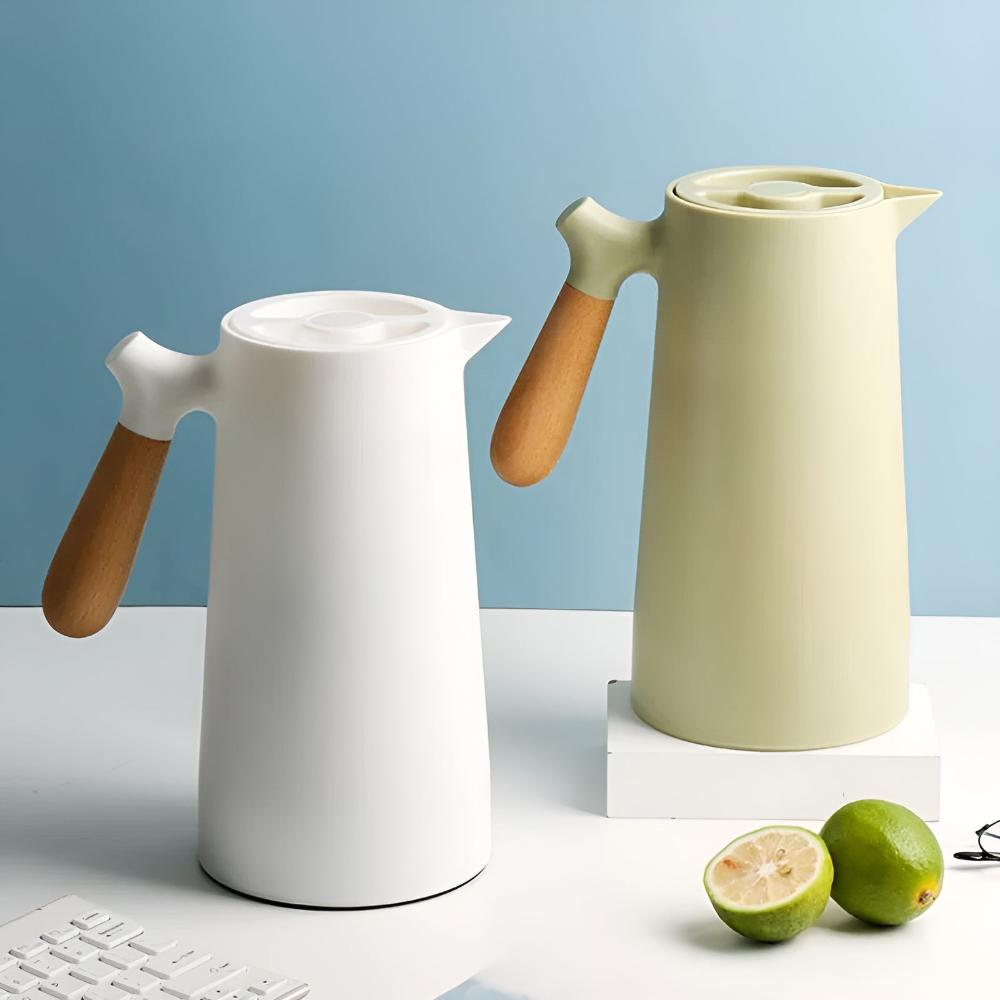 EcoServe | Elegant Insulated Carafe with Wooden Handle