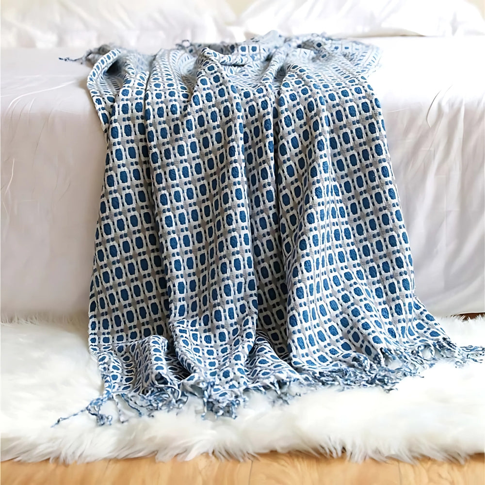CozyWeave | Knitted Couch Blanket With Tassels
