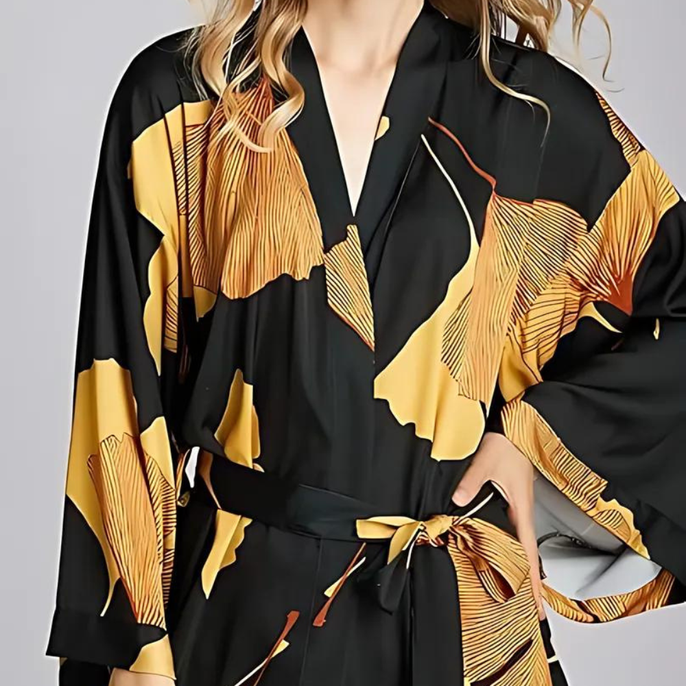 ClassicComfort | Black And Yellow Bathrobe