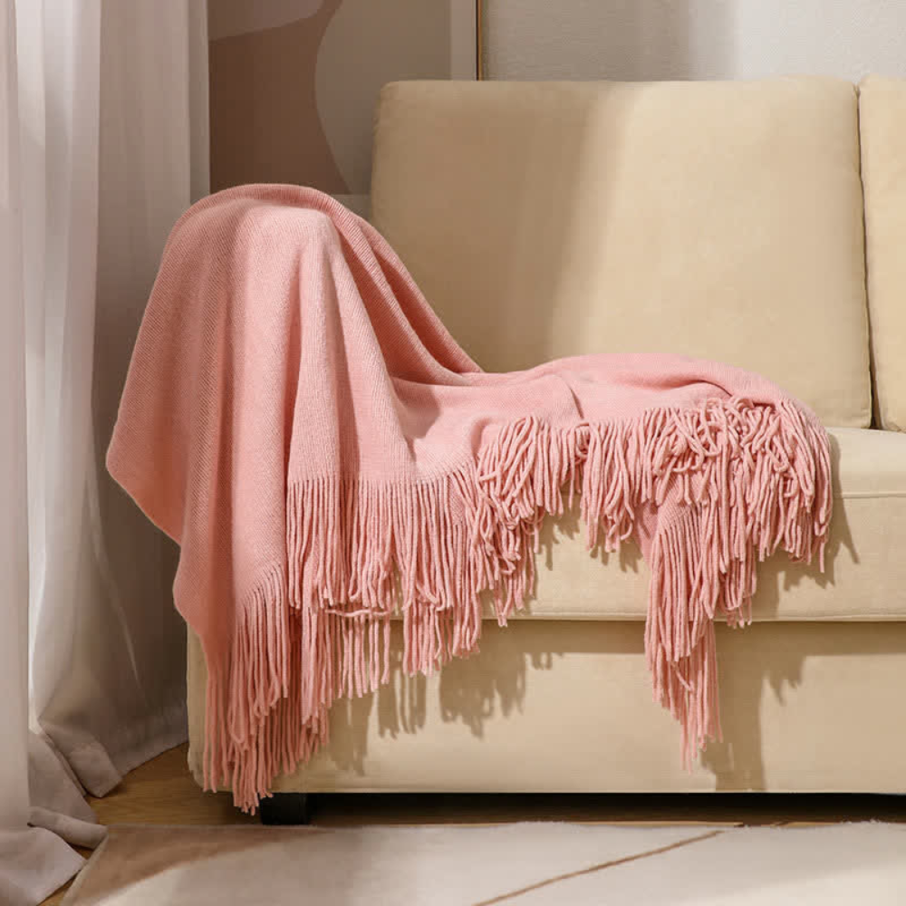 CozyWeave | Chunky Knit Tassel Throw Blanket