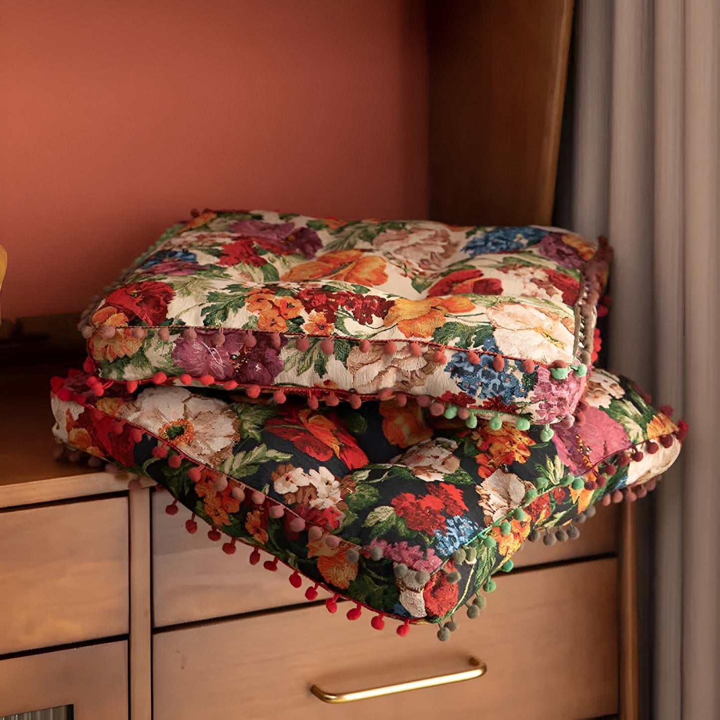 BohoChic | Retro Floral Tassel Cushion Pillow