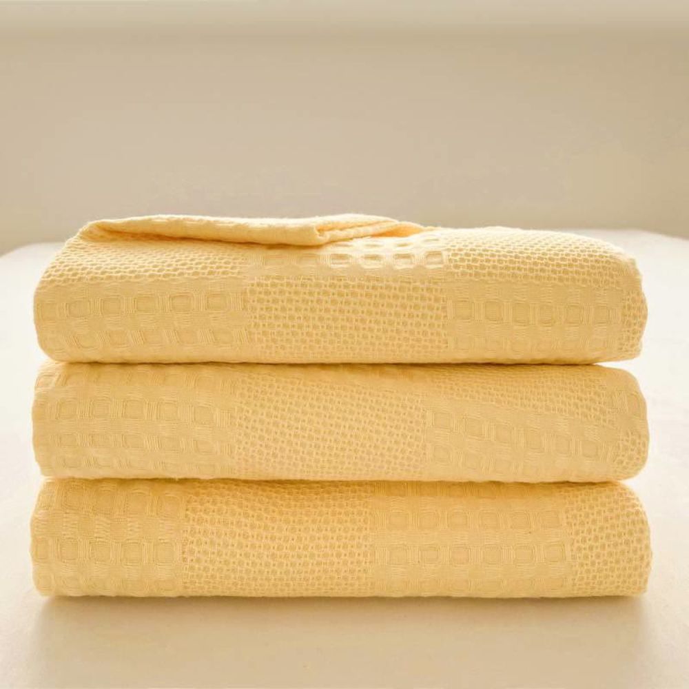 CozyHome | Blush Waffle Checkered Throw Blanket