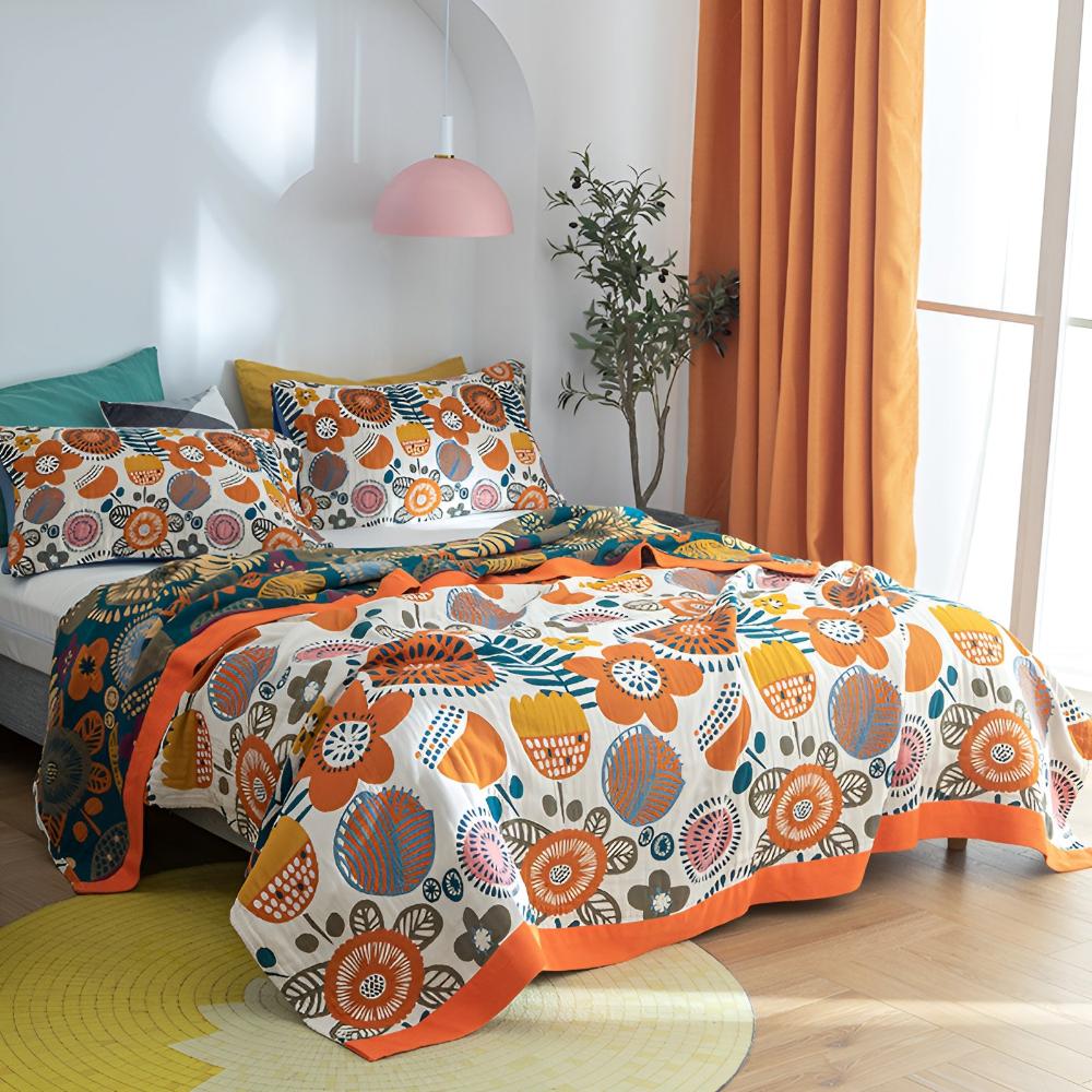 BohoCozy | Boho Cartoon Flower Throw Blanket